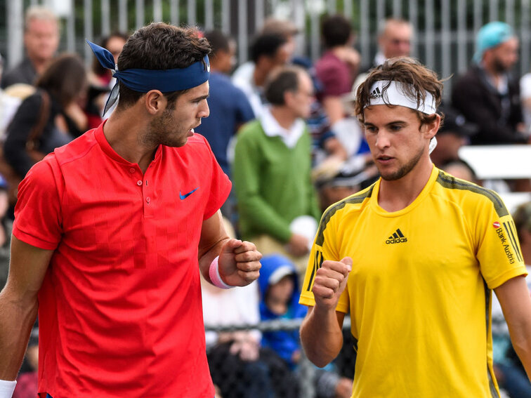 Dominic Thiem (r.) und Karen Khachanov (l.) gemeinsam beim Doppel 2017