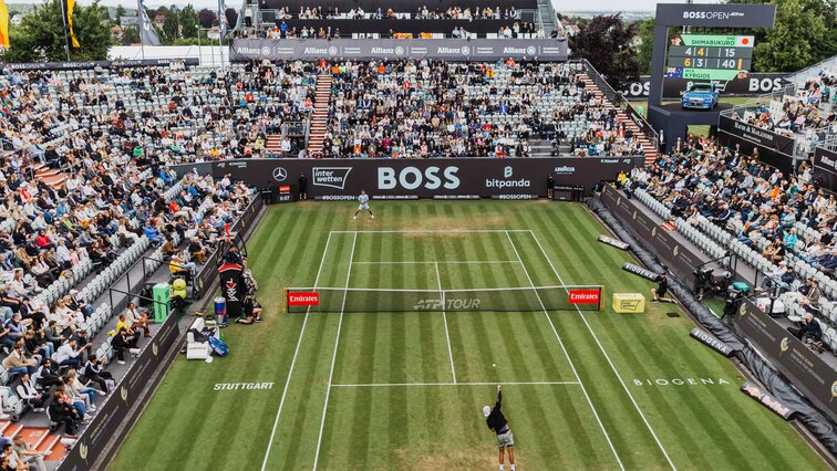 Der Center Court in Stuttgart war am Donnerstag gut besucht Der Center Court in Stuttgart war am Donnerstag gut besucht