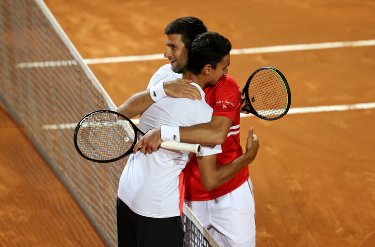 Following his semi-final defeat in Rome, Lorenzo Sonego only had words of praise for conqueror Novak Djokovic