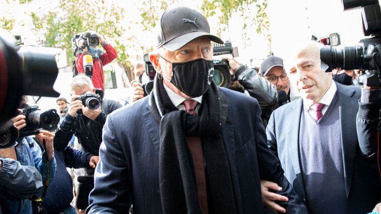 Boris Becker at the bankruptcy hearing in London