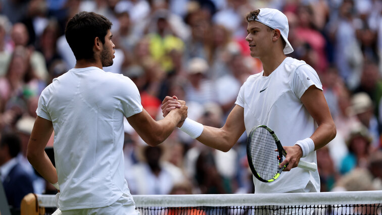 Carlos Alcaraz und Holger Rune im Viertelfinale von Wimbledon 2023