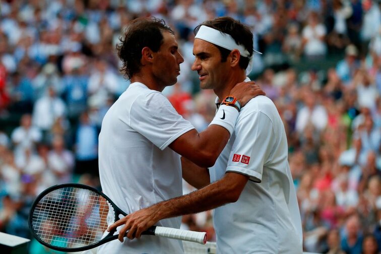Rafael Nadal and Roger Federer at Wimbledon