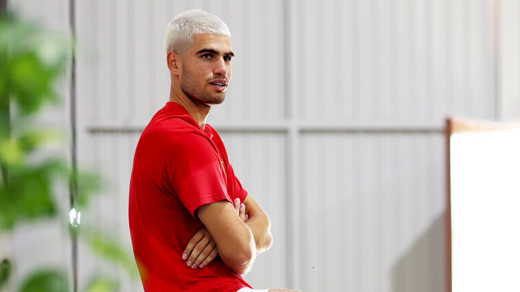 Carlos Alcaraz bei den Vorbereitungen für das letzet Masters-Event des Jahres in Paris Carlos Alcaraz bei den Vorbereitungen für das letzet Masters-Event des Jahres in Paris