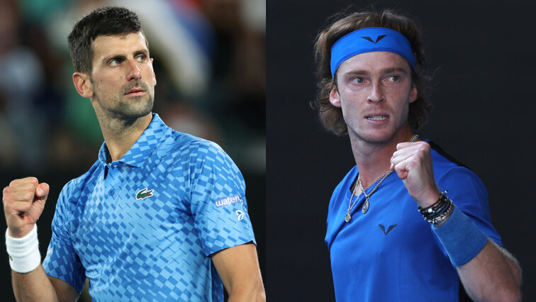 Treffen bei den Australian Open im Viertelfinale aufeinander: Novak Djokovic und Andrey Rublev