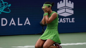 Alexandra Eala nach ihrem erfolgreichen Matchball im Finale von Washington