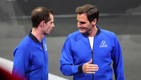 Andy Murray and Roger Federer at this year's Laver Cup