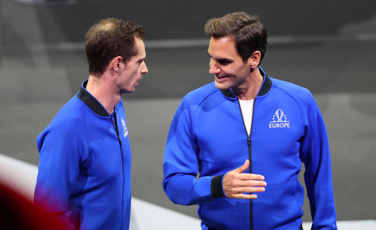 Andy Murray and Roger Federer at this year's Laver Cup