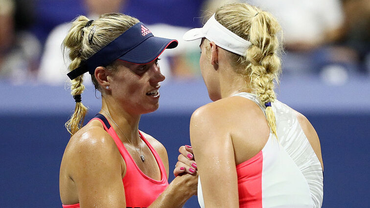 Angelique Kerber und Caroline Wozniacki bei den US Open 2016