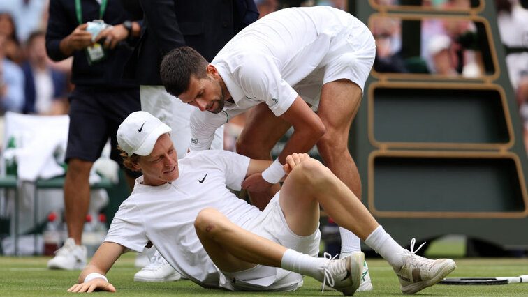 Gegen die Großen wie Novak Djokovic ist Jannik Sinner öfters ausgerutscht