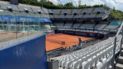 Der Center Court in Kitzbühel wäre schon ready Der Center Court in Kitzbühel wäre schon ready