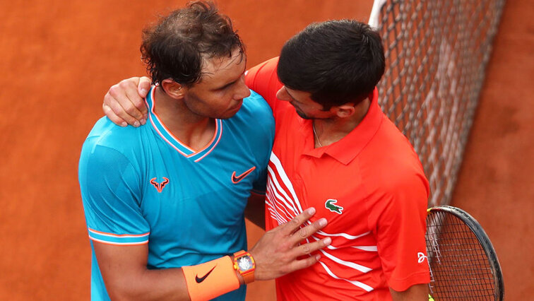 So war es 2019: Rafael Nadal und Novak Djokovic nach dem Finale in Rom