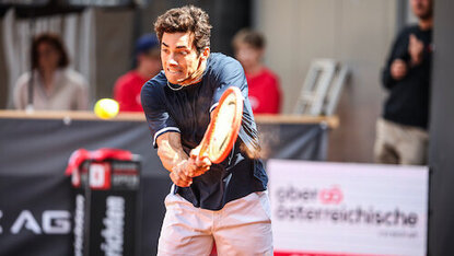 Mit einem Comeback-Sieg im Finale sicherte sich der Chilene Cristian Garin den Challenger-Titel in Mauthausen. GEPA Pictures