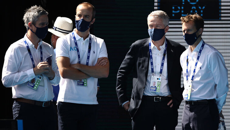 Craig Tiley, third from left, is concerned about the future of tennis