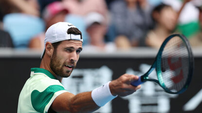 Karen Khachanov wusste das Publikum in Doha zu unterhalten. Karen Khachanov wusste das Publikum in Doha zu unterhalten.