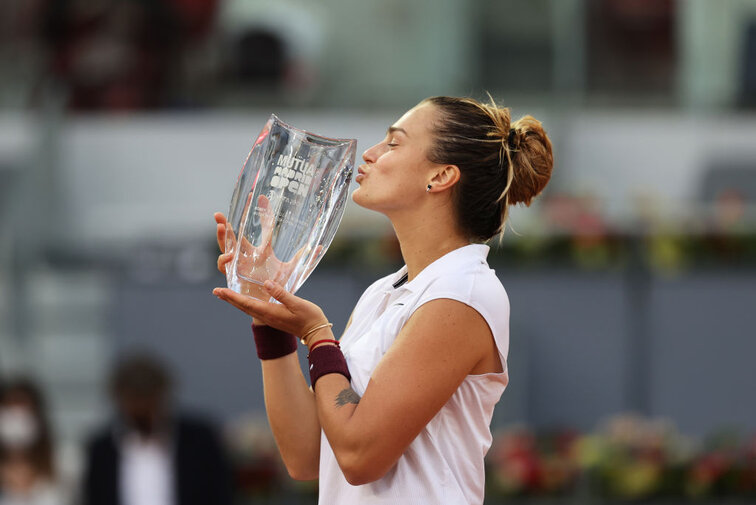 Aryna Sabalenka at the WTA 1000 tournament in Madrid