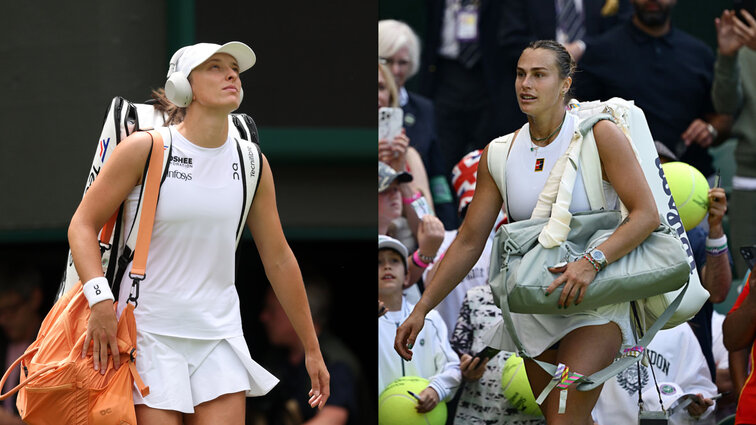 Iga Swiatek und Aryna Sabalenka könnten am Samstag im direkten Duell um ihre jeweils erste Wimbledon-Trophäe spielen Iga Swiatek und Aryna Sabalenka könnten am Samstag im direkten Duell um ihre jeweils erste Wimbledon-Trophäe spielen
