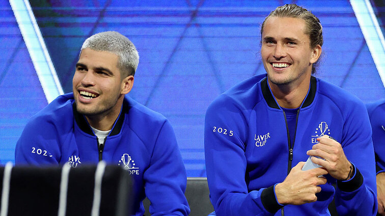 Carlos Alcaraz und Alexander Zverev zuletzt beim Laver Cup in San Francisco