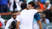 In der Weltrangliste knapp beisammen: Roger Federer, Dominic Thiem