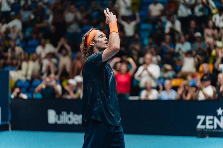 Andrey Rublev beim Ultimate Tennis Showdown in Frankfurt im September