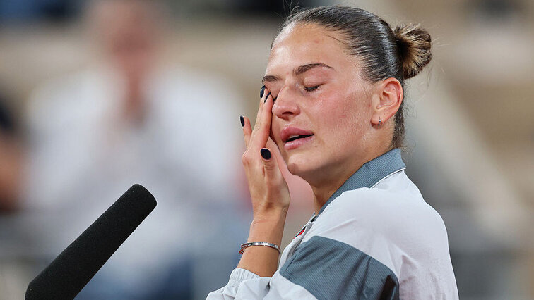 Nach einer erneuten Horror-Nacht in ihrer Heimat Kiew ließ Marta Kostyuk ihren Emotionen auch nach ihrem Erfolg gegen Elina Svitolina freien Lauf. Getty Images