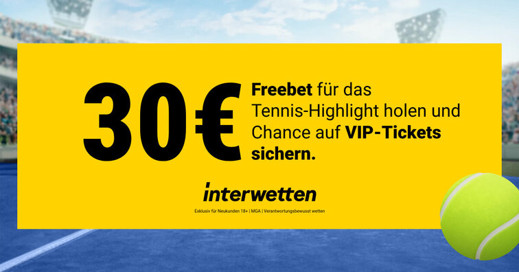 Jetzt bei interwetten 30 EUR Freebet mitnehmen