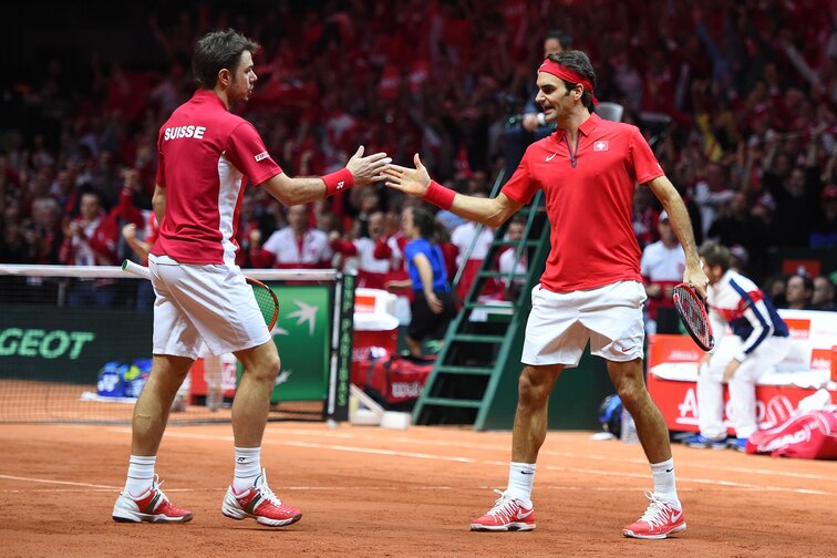 Stan Wawrinka, Roger Federer Letztmals 2014 gemeinsam für die Schweiz: Stan Wawrinka, Roger Federer