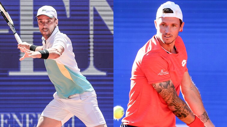 Roberto Bautista Agut and Dennis Novak play a semi-final