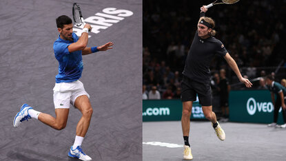Im Halbfinale von Paris-Bercy treffen Novak Djokovic und Stefanos Tsitsipas aufeinander