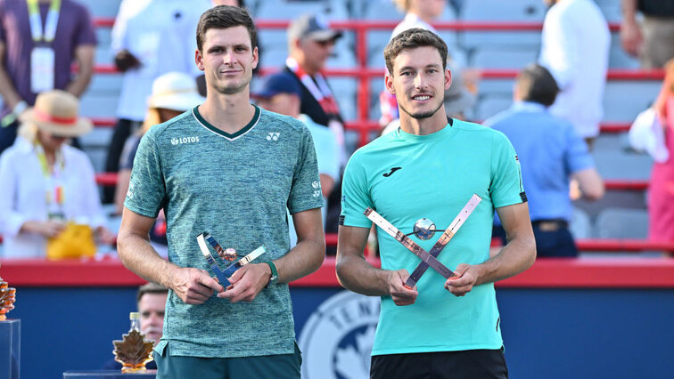 Das Siegerbild von 2022 in Montreal: Finalist Hubert Hurkacz, Champion Pablo Carreno Busta Das Siegerbild von 2022 in Montreal: Finalist Hubert Hurkacz, Champion Pablo Carreno Busta