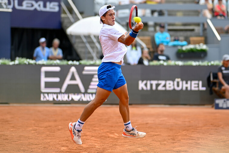 Titelverteidiger Sebastian Baez startete souverän bei den Generali Open 2024 in Kitzbühel. GEPA Pictures