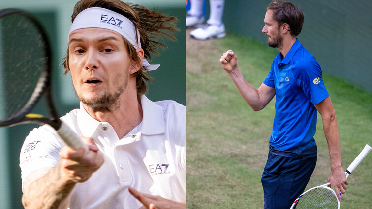 Im Finale von Halle stehen sich Alexander Bublik und Daniil Medvedev gegenüber