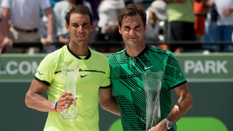 Rafael Nadal und Roger Federer in Miami (2017) Rafael Nadal und Roger Federer in Miami (2017)