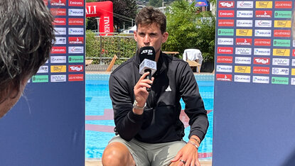 Dominic Thiem am Montag im VIP-Bereich der Generali Open in Kitzbühel Dominic Thiem am Montag im VIP-Bereich der Generali Open in Kitzbühel