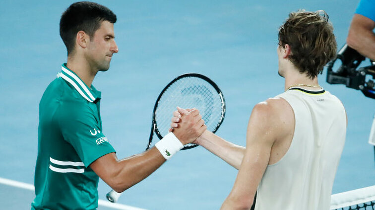 Bei den Australian Open konnte Sascha Zverev Novak Djokovic ordentlich ärgern Sascha Zverev was able to annoy Novak Djokovic at the Australian Open