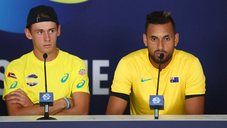 Alex de Minaur and Nick Kyrgios in Brisbane