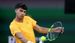 Carlos Alcaraz gelang gegen Arthur Rinderknech das Comeback nach Satzrückstand.