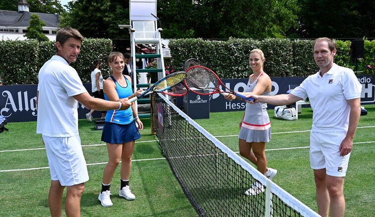 Lieferten sich ein unterhaltsames Mixed-Match zum Centre Court-Start: Michael Kohlmann, Mata Guth, Angelique Kerber und Rainer Schüttler.
