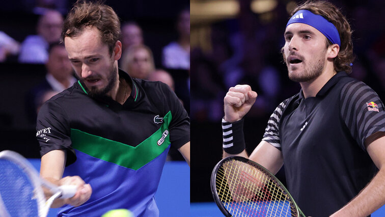 Daniil Medvedev und Stefanos Tsitsipas spielen zum 13. Mal gegeneinander Daniil Medvedev und Stefanos Tsitsipas spielen zum 13. Mal gegeneinander
