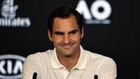 Roger Federer stellt sich vor seinem Erstrundenmatch bei den Australian Open den Fragen der Journalisten