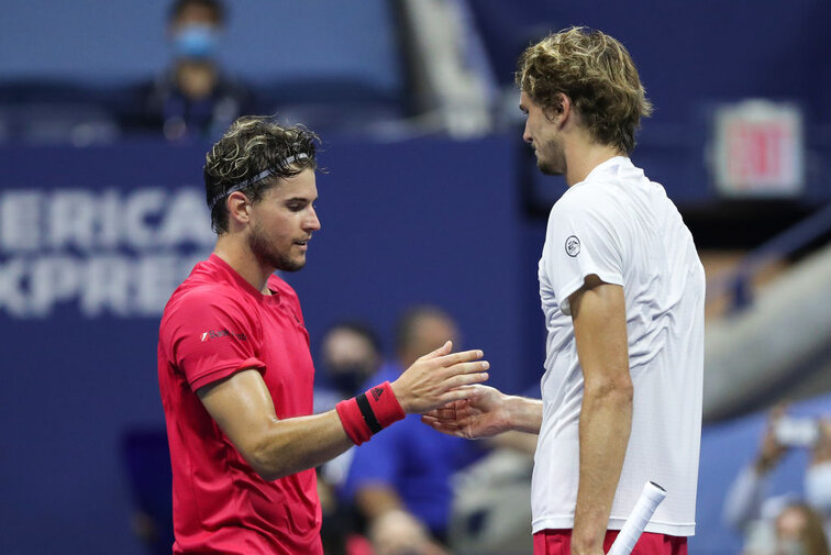 Dominic Thiem und Alexander Zverev nach dem US-Open-Finale 2020 Dominic Thiem and Alexander Zverev meet again in Madrid