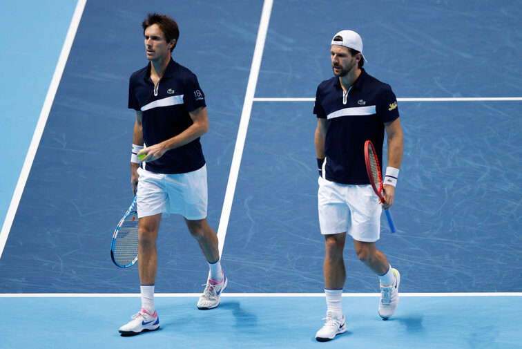 Jürgen Melzer and Edouard Roger-Vasselin at the ATP Finals in London