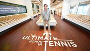 Roger Federer in der International Tennis Hall of Fame in Newport