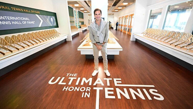 Roger Federer in der International Tennis Hall of Fame in Newport