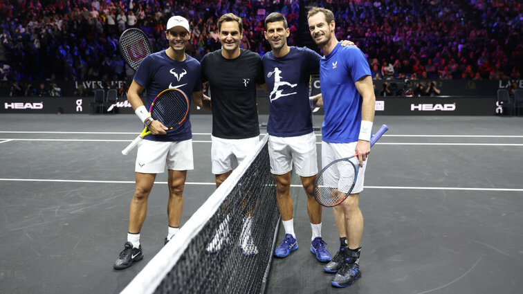 Nadal, Federer, Djokovic und Murray beim Laver Cup 2022.