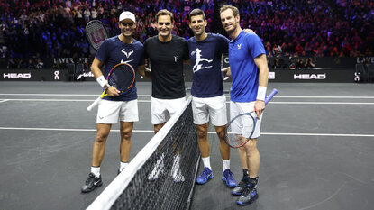 Nadal, Federer, Djokovic und Murray beim Laver Cup 2022. Nadal, Federer, Djokovic und Murray beim Laver Cup 2022.