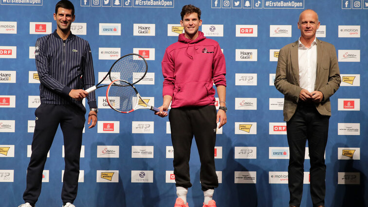 Novak Djokovic hat Dominic Thiem und Herwig Straka im Herbst 2020 schon einen sportlichen Besuch abgestattet
