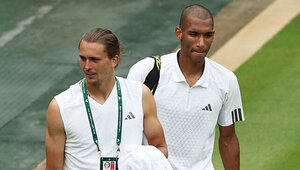 Alexander Zverev und Félix Auger-Aliassime in diesem Jahr in Wimbledon