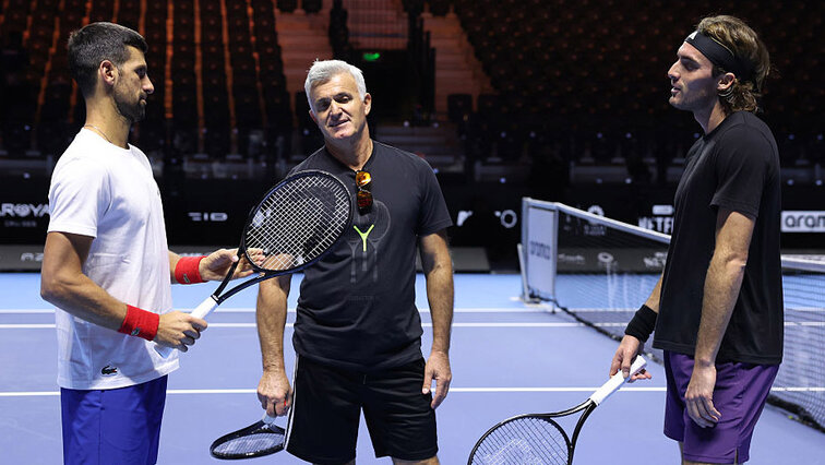 Novak Djokovic, Apostolos und Stefanos Tsitsipas zuletzt in Athen