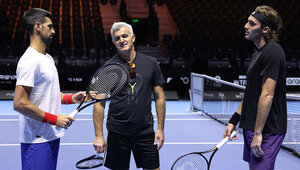 Novak Djokovic, Apostolos und Stefanos Tsitsipas zuletzt in Athen