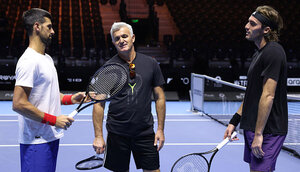 Novak Djokovic, Apostolos und Stefanos Tsitsipas zuletzt in Athen